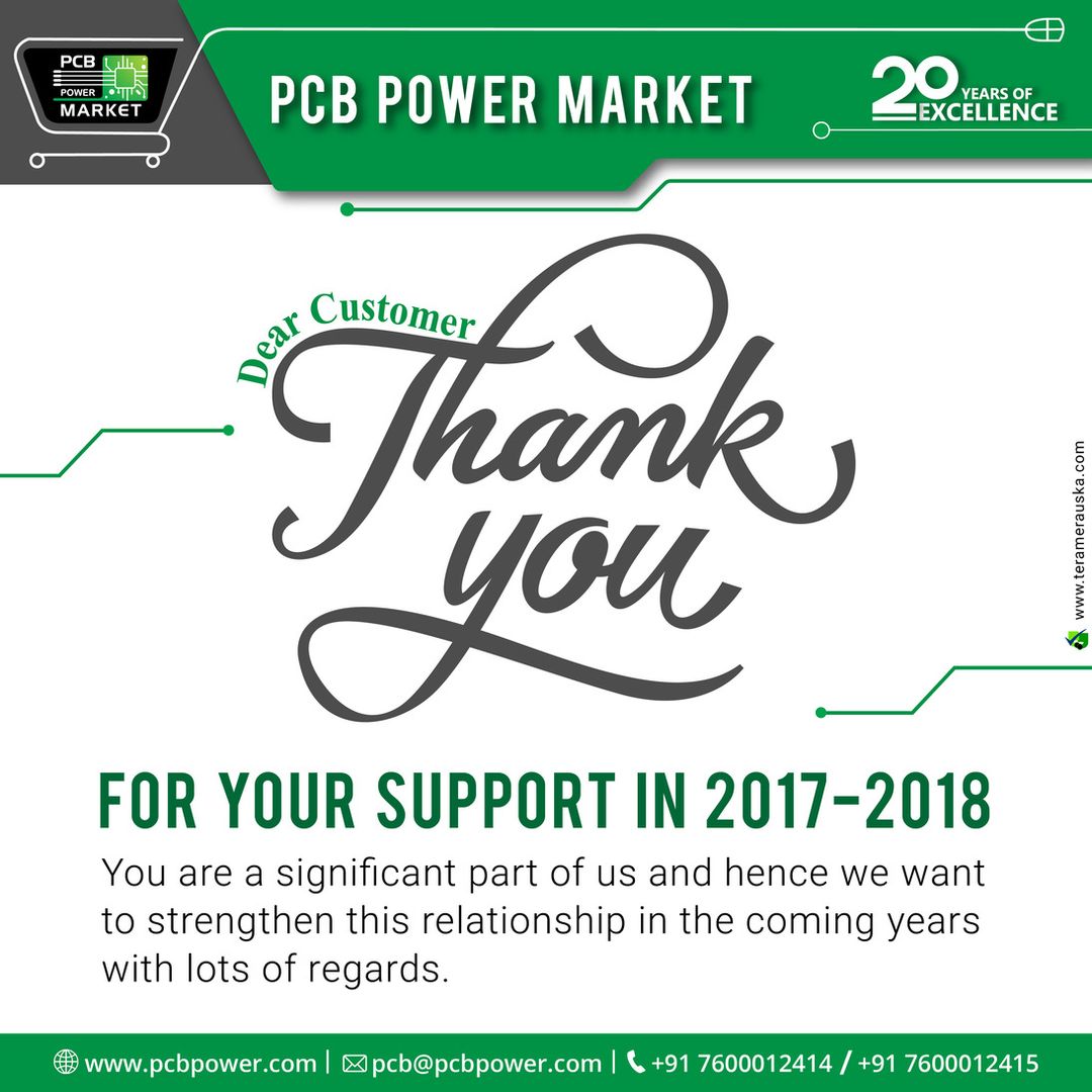 Dear Customer Thank You for your support in 2017-2018
www.pcbpower.com
#Electronics #Components #Resistor #RaspberryPi #PCBFabrication #PCBLayout #PowerStencils #PCBAssembly