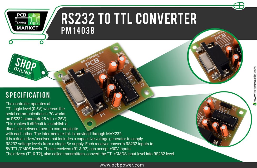 RS232 to TTL Converter https://goo.gl/A5s5Fw
RS232 Serial Port To TTL Converter Module DB9 Connector 5V, Female Serial TTL, Serial modules / Brush board
#Electronics #Components #Resistor #RaspberryPi #PCBFabrication #PCBLayout #PowerStencils #PCBAssembly