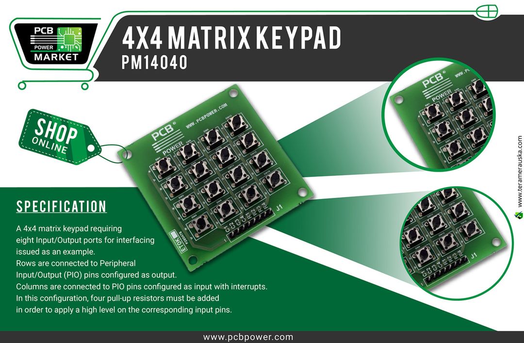 PCB Manufacturer,  4x4Matrixkeypad, Electronics, Components, Resistor, RaspberryPi, PCBFabrication, PCBLayout, PowerStencils, PCBAssembly