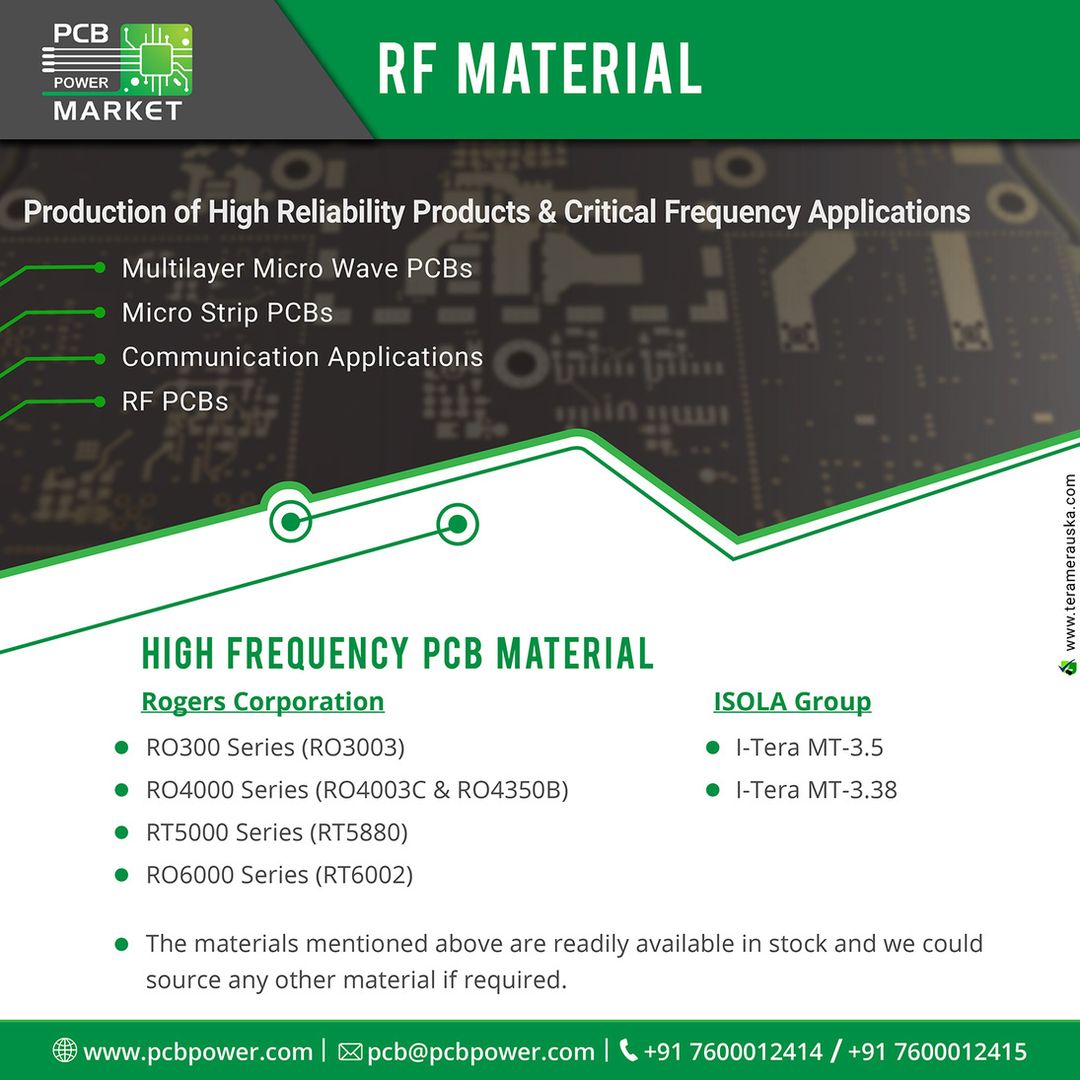 Production of high reliability products & critical frequency applications https://goo.gl/6D9BTz
#RF #RFMaterial #Electronics #Components #Resistor #RaspberryPi #PCBFabrication #PCBLayout #PowerStencils #PCBAssembly