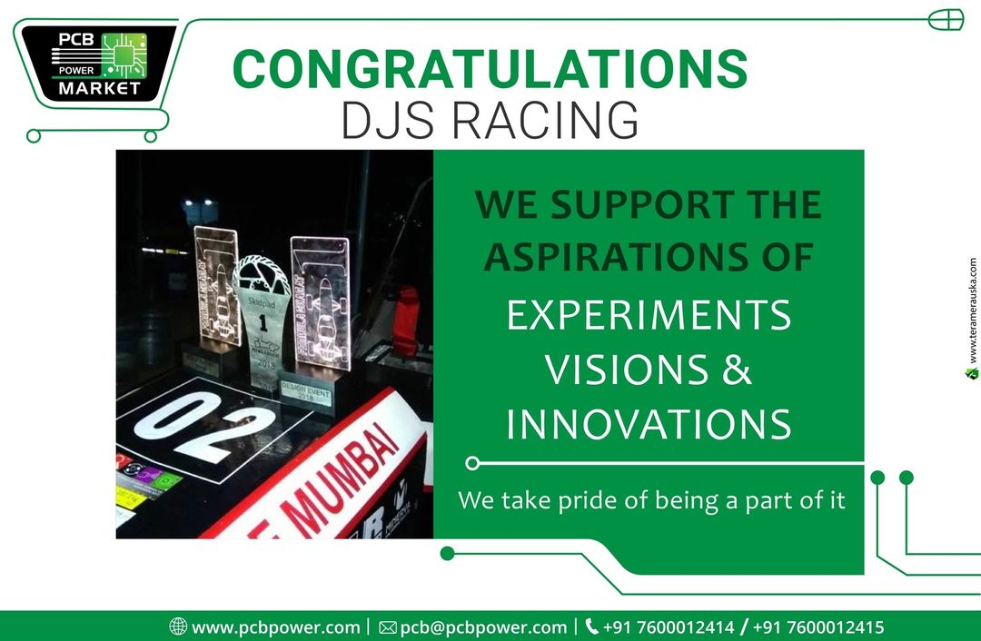 Congratulations DJS Racing...
We support the aspirations of experiments vision & innovations
We take pride of being part of it... @djs_racing
#PCBAssembly #TurnKeyAssembly #ConsignedAssembly #PartiallyConsignedAssembly #Electronics #Components #Resistor #RaspberryPi #PCBFabrication #PCBLayout