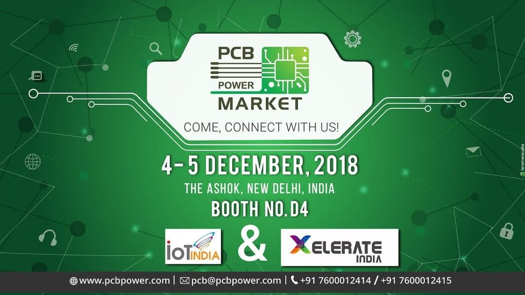 IoT solutions and innovations that bring value and benefits to governments, enterprises and individuals
˙
4-5 December 2018
The Ashok, New Delhi, India
Booth No. D4
˙
http://qoo.ly/tqtt6
˙
#OnlinePricecalculator #PCBAssembly #TurnKeyAssembly #ConsignedAssembly #PartiallyConsignedAssembly #Electronics #Components #Resistor #PCBLayout #IoT #exhibition #booth