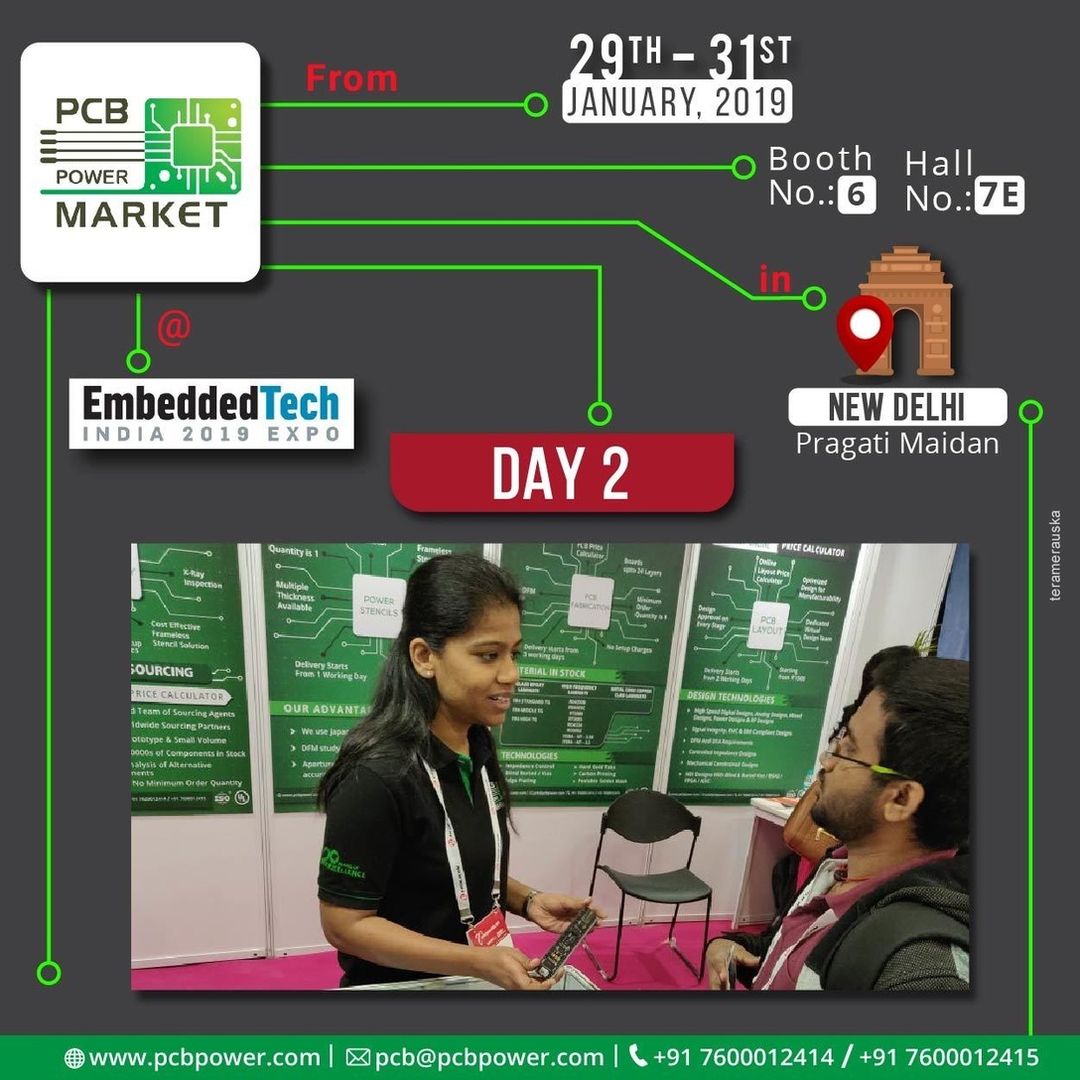 PCB Power Market at Embedded Tech India 2019 Expo
2nd DAY
Booth No.: 6
Hall No.: 7E
29th to 31st January 2019
https://www.pcbpower.com/
#pcbmanufacturer #pcbassembly #assembly #electronics #components#resistor #pcblayout #pcbfabrication #printedcircuitboard#pcbmanufacturinginindia #pcbfabricationprocess #pcbboardmaterial#pcbonlinecalculator #pcbelectroniccircuitboard #pcbonlinestore#pcbcomponentsourcingmaterial #pcbassemblyprocess #elektrotec