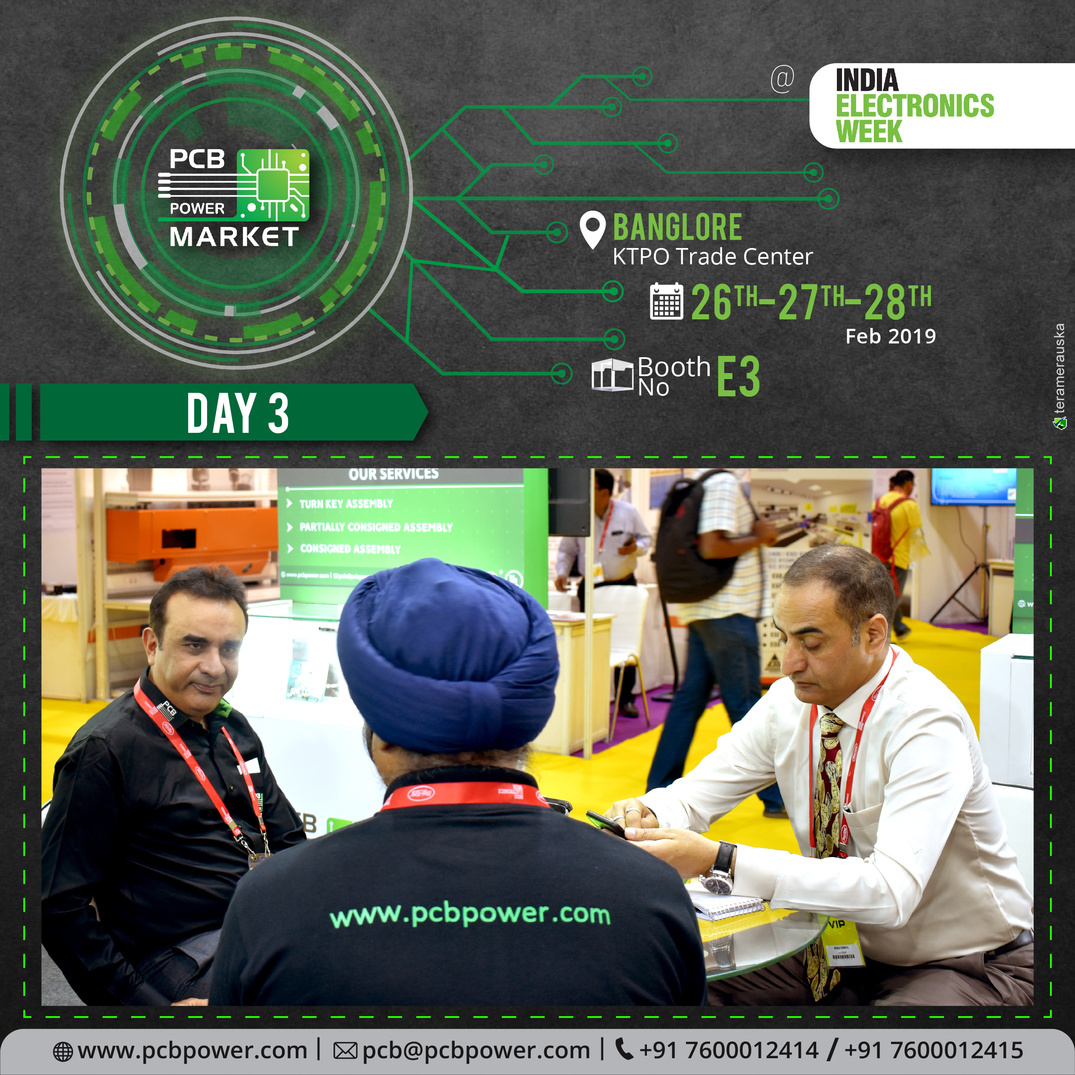 Let's Meet at India Electronics Week

Day 3

KTPO Trade Center, Banglore
26th to 28th Feb 2019
Booth No. E3

https://www.pcbpower.com/

#pcbmanufacturer #pcbassembly #assembly #electronics #components #resistor #pcblayout #pcbfabrication #printedcircuitboard #pcbmanufacturinginindia #pcbfabricationprocess #pcbboardmaterial #pcbonlinecalculator #pcbelectroniccircuitboard #pcbonlinestore #pcbcomponentsourcingmaterial #pcbassemblyprocess #event #IndiaElectronicsWeek #booth