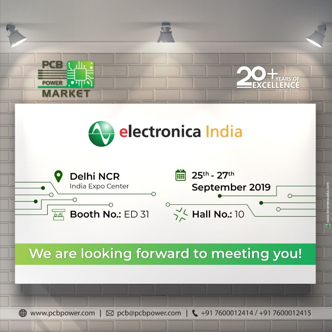 We are looking forward to meeting you!

Meet Us @ Electronica India
Booth No: ED 31
Hall No: 10
Delhi NCR, India Expo Center

More info:
PCB Power Market
Visit website: https://www.pcbpower.com
Email: pcb@pcbpower.com | Call: +91-7600012414, 15

#pcbpowermarket #ElectronicaIndia #bePCBwise