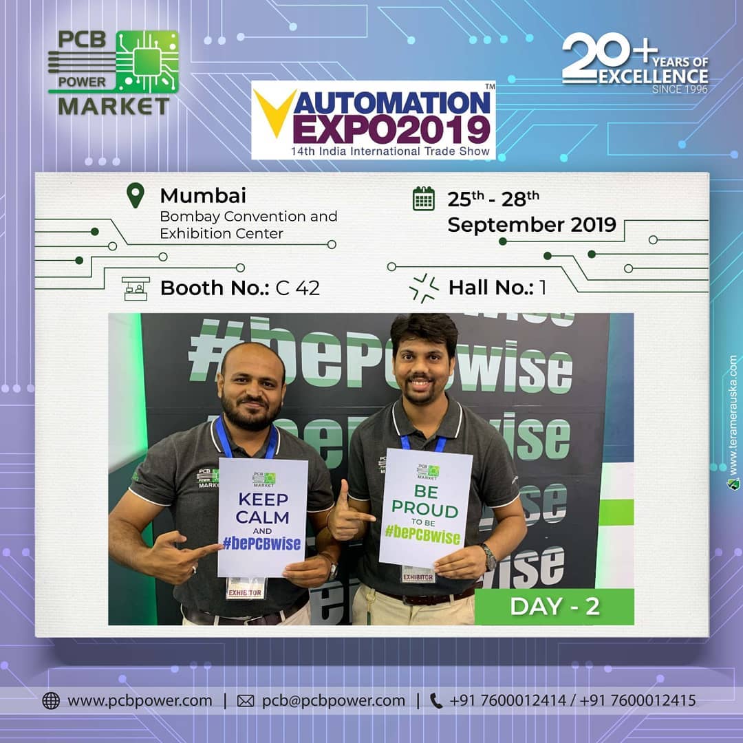 Beginning of Day - 2

PCB Power Market @ Mumbai Automation Expo 2019

Booth No: C42
Hall No: 1
Bombay Convention and Exhibition Center, Mumbai

Facebook Event:https://www.facebook.com/events/606164213244051/

More info:
PCB Power Market
Order your PCB: https://www.pcbpower.com/Pcbpower/sign-in
Email: pcb@pcbpower.com | Call: +91-7600012414, 15

#pcbpowermarket #automationexpo2019 #bePCBwise #onlinepcb #automationexpo #ExperienceZone #automationmumbai