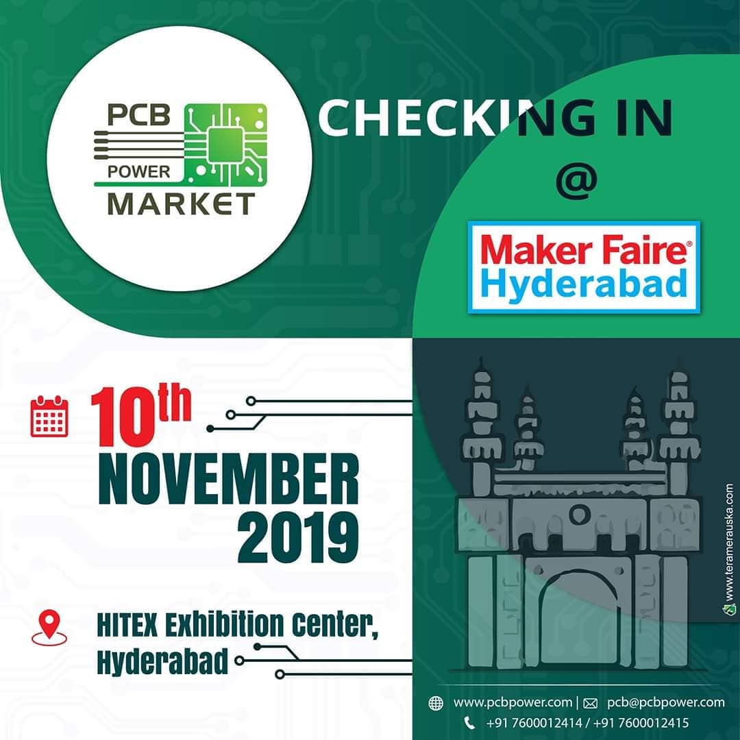 PCB Power Market at MakerFaire Hyderabad 2019

More Information
Visit website: https://www.pcbpower.com
Email: pcb@pcbpower.com | Call: +91-7600012414, 15

About MakerFaire
Maker Faire is a gathering of fascinating, curious people who enjoy learning and who love sharing what they can do. From engineers to artists to scientists to crafters, Maker Faire is a venue for these 
