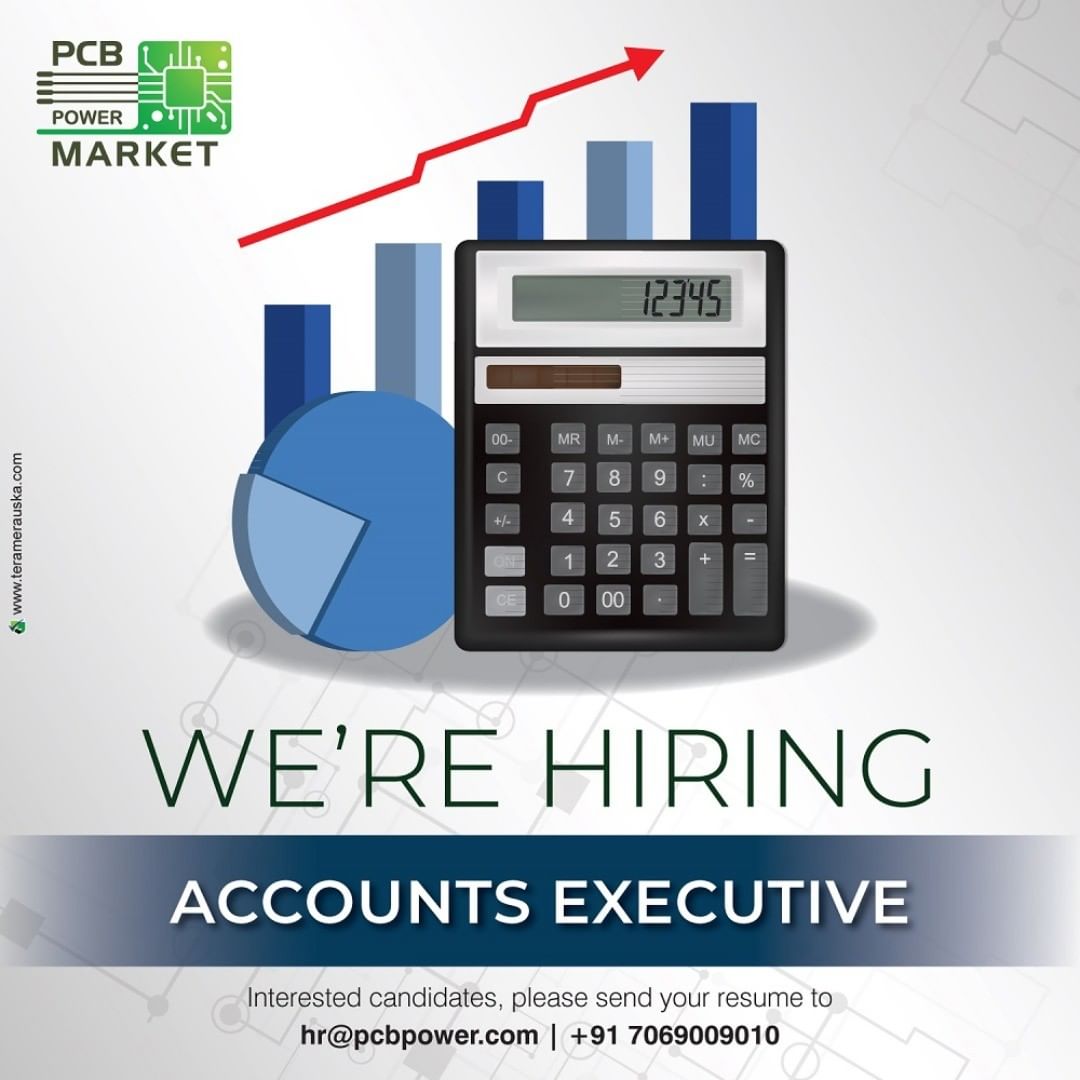 We are looking for Positive & Proactive Professionals to join our dedicated team.

Write a brief description about yourself and send it to us on: hr@pcbpower.com

Position - Accounts Executive
Experience - 1-2 Years
Position - 2
Location - Gandhinagar (CSIL)
Working Hours - 9:30 - 6:30

#AccountsExecutive #jobhiring #hiring #hiringnow #pcbpowermarket #bePCBwise