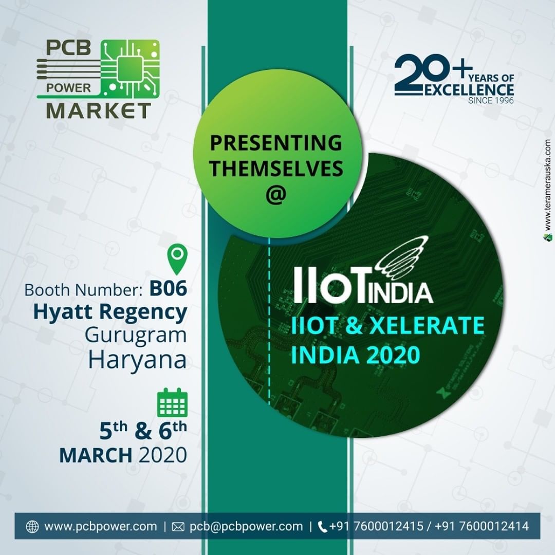 Meet PCB Power Market @ IIoT & Xelerate India 2020 - a platform for start-ups, corporate, government and support service providers to collaborate and bolster innovation.

As more and more start-ups cater to the needs of the heavy industry by developing sensors, cloud platforms, networking infrastructure, as well as machine learning software; Xelerate India aims to provide impetus to the growth of such start-ups within the Manufacturing sector.

Booth No. B06, Hyatt Regency Gurugram, Haryana 
#IIoT #IoT #DigitalTransformation #industry40 #iotworld #pcbpowermarket #bePCBwise #pcbassembly