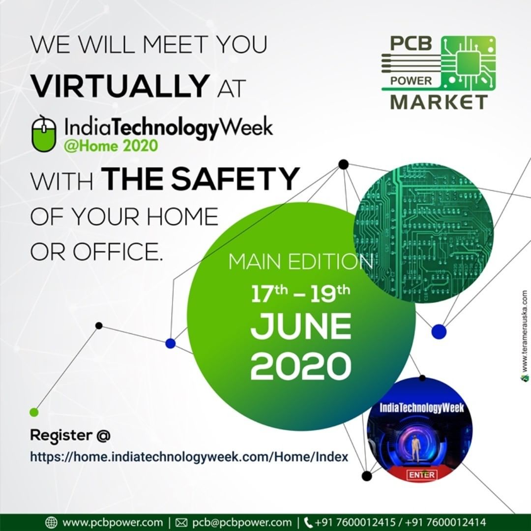 Let's meet Virtually in India technology week. Our exhibits and our team would be glad to communicate at the convenience of your comfort to speak to us from Work or home.

#MakeInIndia #PCBPowerMarket #bepcbwise #PCBAssembly #PCBManufacturing #pcbdesign #pcb #printedcircuitboard #electricalengineering #electronicsengineering #pcblayout #IndiaTechnologyWeek