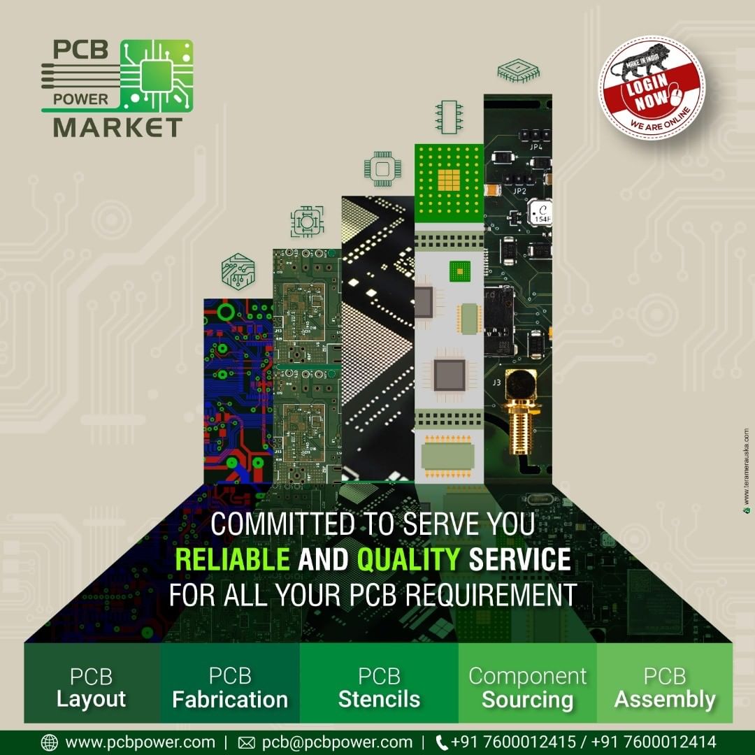 With an increasing demand for Quality PCB's. We provide all services under one roof.

Our services range from PCB Layout, PCB Fabrication, PCB Stencil, Component Sourcing and PCB Assembly.

Please register with us today! https://www.pcbpower.com/Pcbpower/sign-in

#bePCBwise #MakeInIndia #PCBPowerMarket #PCBAssembly #PCBManufacturing #pcbdesign #pcb #printedcircuitboard #electricalengineering #electronicsengineering #pcblayout #embeddedhardware #ceramicPCB #PCBsoldering #LocalKoVocal
