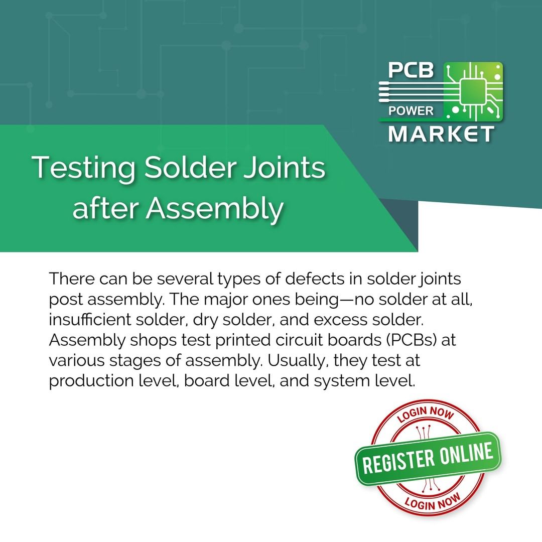 There can be several types of defects in solder joints post assembly. The major ones being—no solder at all, insufficient solder, dry solder, and excess solder. Assembly shops test printed circuit boards (PCBs) at various stages of assembly. Usually, they test at production level, board level, and system level.

https://www.pcbpower.com/blog-detail/testing-solder-joints-after-assembly

#MakeInIndia #SupportMakeInIndia #pcbmanufacturers #electronics #pcbelectronics #pcbdesigners #PCBPowerMarket #pcbassembly #pcbmanufacturing #pcbdesign #pcb #printedcircuitboard #electricalengineering #electronicsengineering #pcblayout #ceramicpcb #pcbsoldering #LocalKoVocal #BeVocalForLocal #bePCBwise