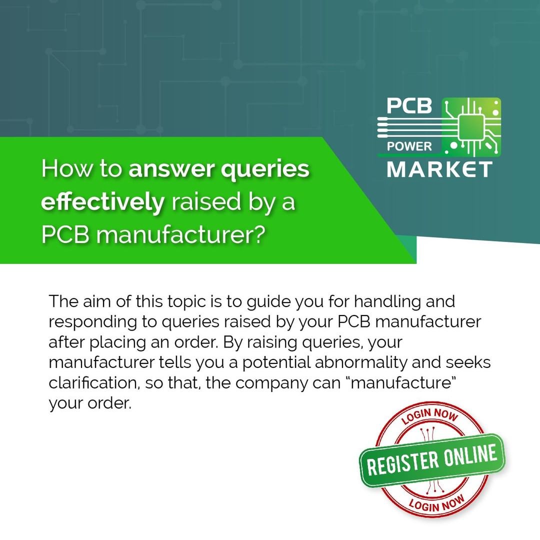 The aim of this topic is to guide you for handling and responding to queries raised by your PCB manufacturer after placing an order. By raising queries, your manufacturer tells you a potential abnormality and seeks clarification, so that, the company can “manufacture” your order.

https://www.pcbpower.com/Pcbpower/sign-in

#SupportMakeInIndia #pcbmanufacturers #electronics #pcbelectronics #pcbdesigners #PCBPowerMarket #pcbassembly #pcbmanufacturing #pcbdesign #pcb #printedcircuitboard #electricalengineering #electronicsengineering #pcblayout #ceramicpcb #pcbsoldering #LocalKoVocal #BeVocalForLocal