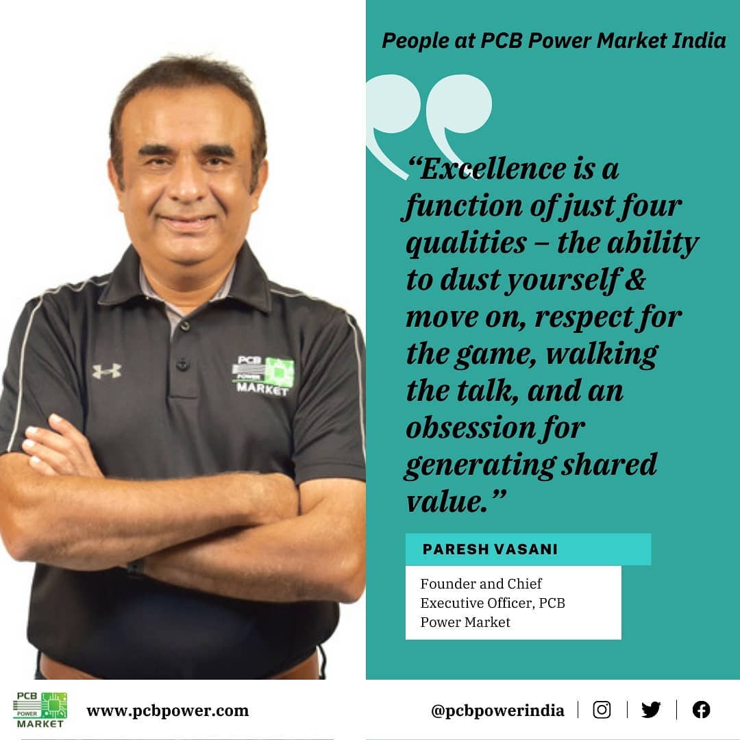 Meet our team!

The management team has generated consistent value at PCB Power Market for over two decades. Led by a visionary founder, the team has succeeded in bringing the idea of an integrated PCB excellence platform to life, with equal impetus on customer-centricity and sustained growth. Apart from providing its experience, expertise, and persistence, the management team also stands as a tall example of everything one can achieve at PCB Power Market.