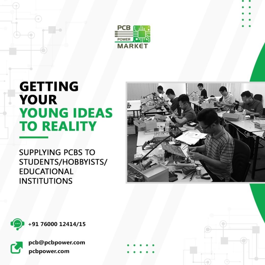 Encouraging students and hobbyists to shape up their ideas by giving them the required equipments.

Striving to reach the Educational Institutes wherein the Research and Hobbies are at a very naive stage and becoming a part of the innovative projects at the stage of their ideation and initiation.

If you are looking for a PCB for getting your ideas to reality, contact us today - www.pcbpower.com

#BePCBWise #MakeInIndia #SupportMakeInIndia #pcbmanufacturers #electronics #pcbelectronics #pcbdesigners #PCBPowerMarket  #pcb #easeofordering #pcbassembly #pcbboard #pcbcreation #pcbdesign  #pcbdesigner #pcbdesigning #pcbengineer #pcbfabrication #pcblayout #pcbmanufacturer #pcbmanufacturing #pcbprototype #pcbready #pcbrepair #pcbstudents