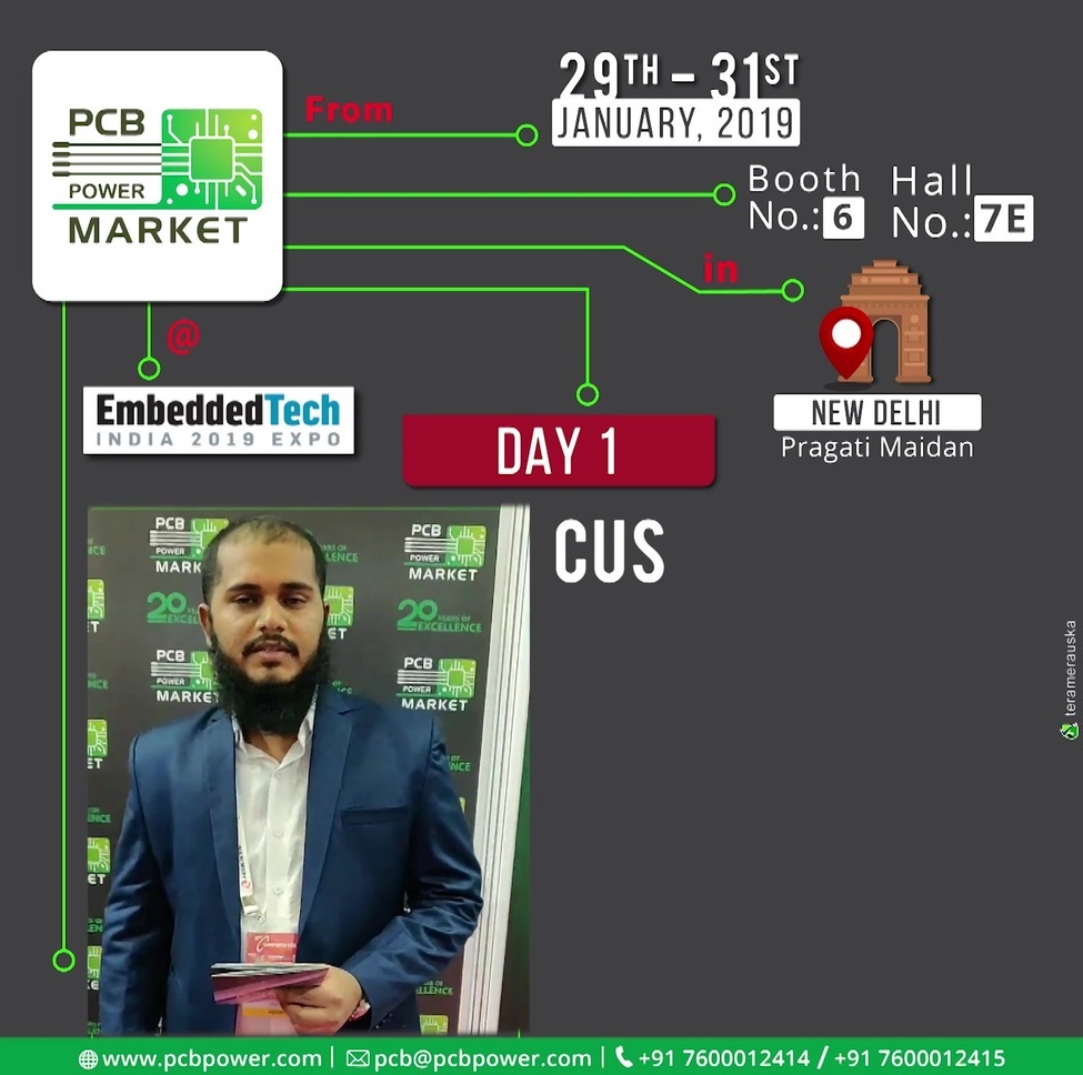 PCB Power Market at @Embedded Tech India 2019 Expo

Booth No.: 6
Hall No.: 7E

29th to 31st January 2019

1st DAY

What our customer says about us

MR. SAEED LANGEKAR
Director
Process Control Devices Thane

https://www.pcbpower.com/

#components #scienceandenvironment #assembler #booths #manufacturing #powermarkets #resistors #pcbmanufacturer #pcbassembly #assembly #electronics #components #resistor #pcblayout #pcbfabrication #printedcircuitboard #pcbmanufacturinginindia #pcbfabricationprocess #pcbboardmaterial #pcbonlinecalculator #pcbelectroniccircuitboard #pcbonlinestore #pcbcomponentsourcingmaterial #pcbassemblyprocess #elektrotec