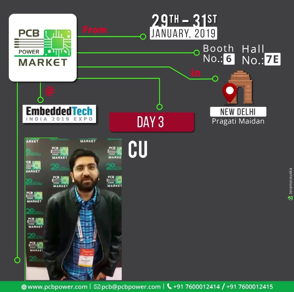 PCB Power Market at Embedded Tech India 2019 Expo

Booth No.: 6
Hall No.: 7E

29th to 31st January 2019

3rd DAY

What our customer says about us

Mr. Sohil Patel
Oizom

https://www.pcbpower.com/

#components #scienceandenvironment #assembler #booths #manufacturing #powermarkets #resistors #pcbmanufacturer #pcbassembly #assembly #electronics #components #resistor #pcblayout #pcbfabrication #printedcircuitboard #pcbmanufacturinginindia #pcbfabricationprocess #pcbboardmaterial #pcbonlinecalculator #pcbelectroniccircuitboard #pcbonlinestore #pcbcomponentsourcingmaterial #pcbassemblyprocess #elektrotec