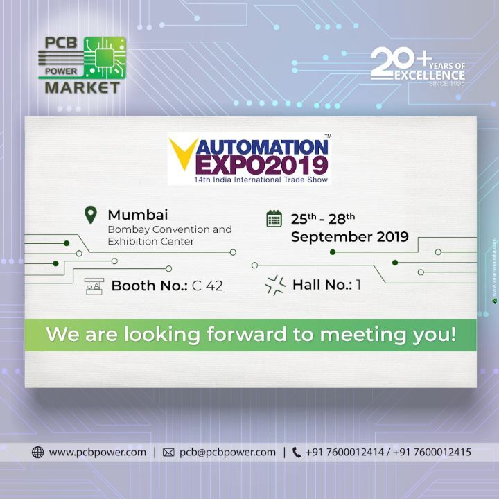 We will be waiting for you at Automation Expo 2019

Meet Us:
Booth No: C42
Hall No: 1
Bombay Convention and Exhibition Center, Mumbai

Facebook Event: https://www.facebook.com/events/606164213244051/

More info:
PCB Power Market
Visit website: https://www.pcbpower.com
Email: pcb@pcbpower.com | Call: +91-7600012414, 15

#pcbpowermarket #automationexpo2019 #bePCBwise #onlinepcb #automationexpo #ExperienceZone #automationmumbai