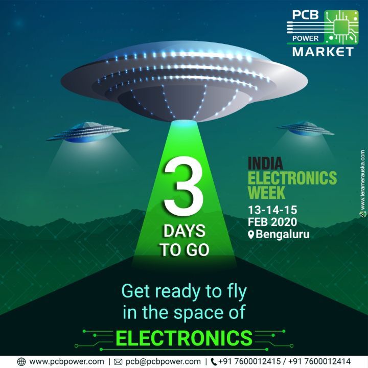 3 Days to go - Meet us at India Electronics Week, a technology-centric show that presents the latest products, solutions and the top practices of the industry.
It will take place at the technology capital of India, Bengaluru. A must-attend!

#indiaelectronicsweek #iotshow #iew2020 #pcbpowermarket #Bengaluru #iew #bePCBwise