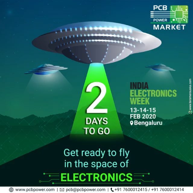 2 Days to go - Meet us at India Electronics Week, a technology-centric show that presents the latest products, solutions and the top practices of the industry.
It will take place at the technology capital of India, Bengaluru. A must-attend!

#indiaelectronicsweek #iotshow #iew2020 #pcbpowermarket #Bengaluru #iew #bePCBwise