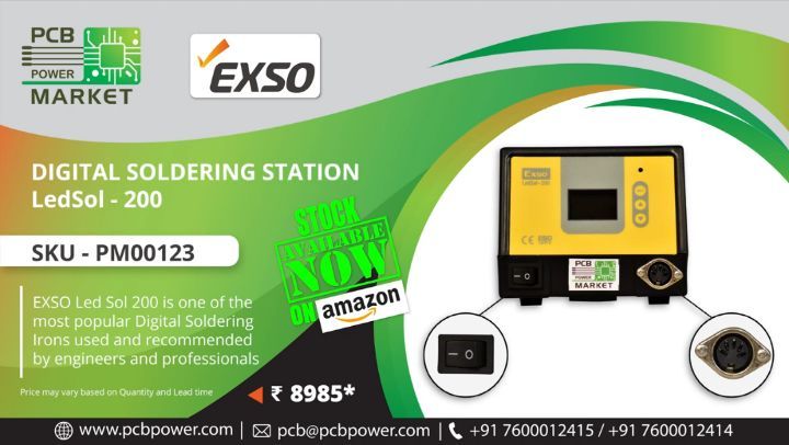 EXSO is known for its quality construction, accuracy, and elegant looks.

Presenting, EXSO Digital Temperature Controlled Soldering Station - LedSol 200

Order Now on Amazon: https://www.amazon.in/dp/B081R6PV1Q

#pcbpowermarket #bePCBwise #SolderingStation #onlinepcb #amazon #Exso #Temperature #PCBAssembly